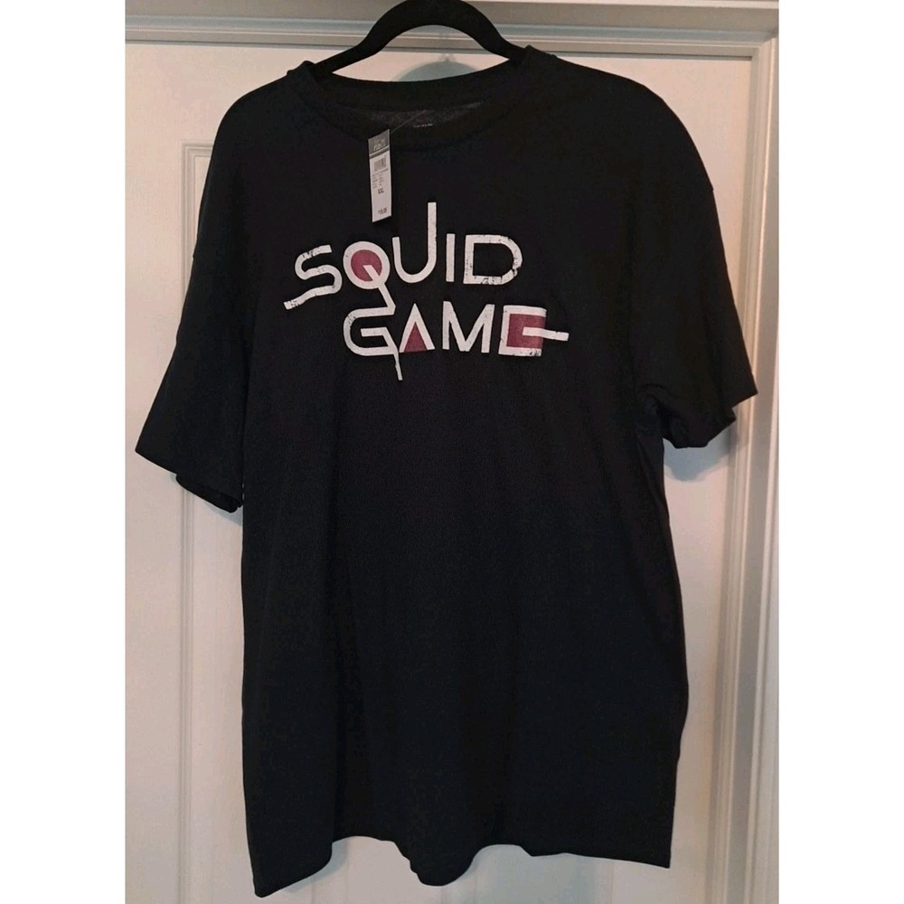 NWT Netflix Squid Game TShirt Unisex‎ XXL 2X Black With White Lettering